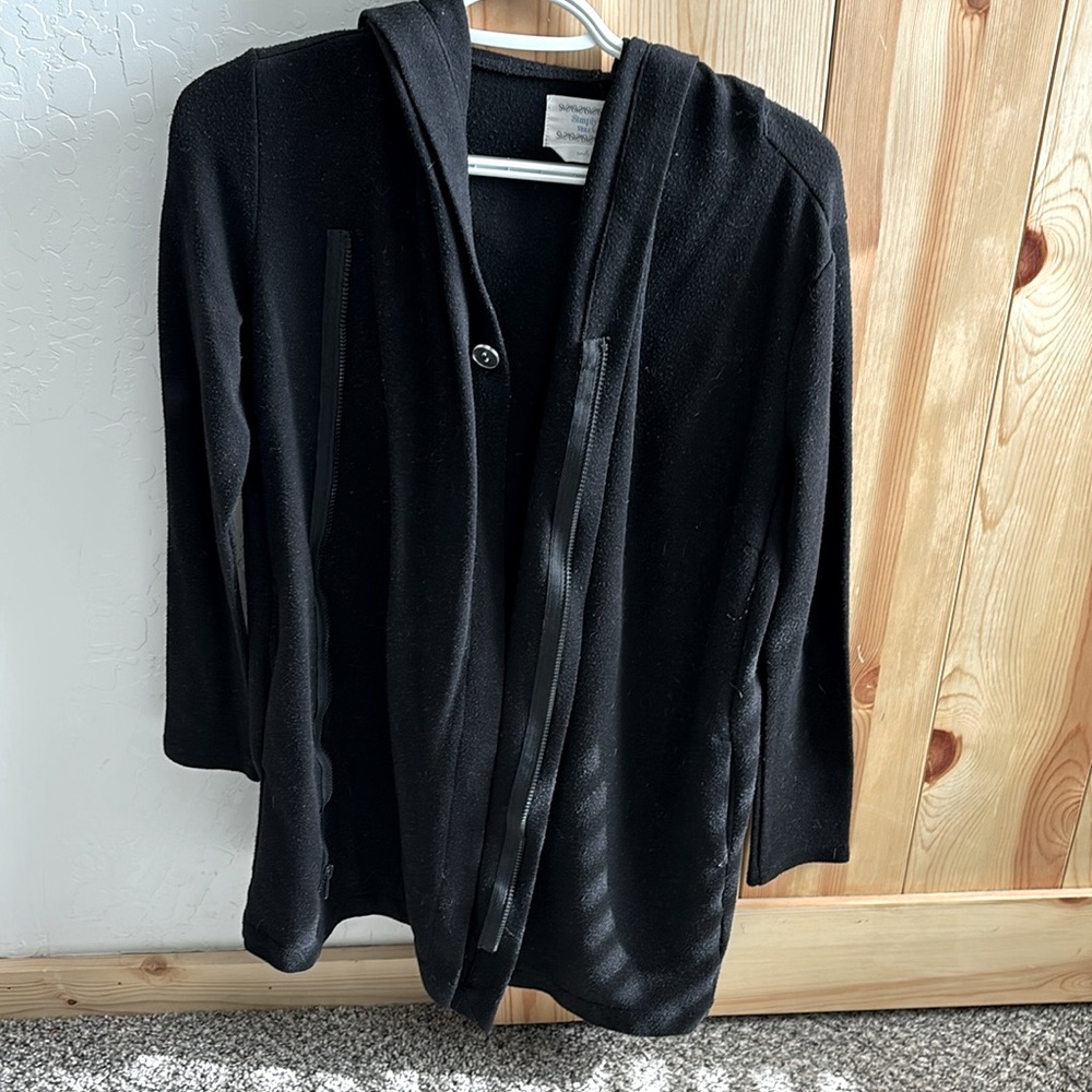 Black fitted sweater that can be worn to the office or a night out